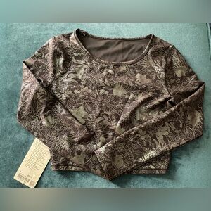 Lululemon Wunder Train Cropped Long Sleeve Shirt *Foil - Size 6